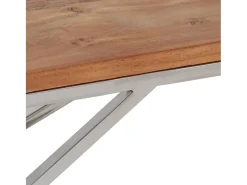 Mesa de centro | Mesa de apoio | Mesa de café aço inoxidável/madeira de acácia maciça^ New