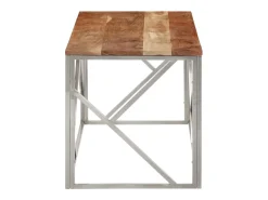 Mesa de centro | Mesa de apoio | Mesa de café aço inoxidável/madeira de acácia maciça^ New