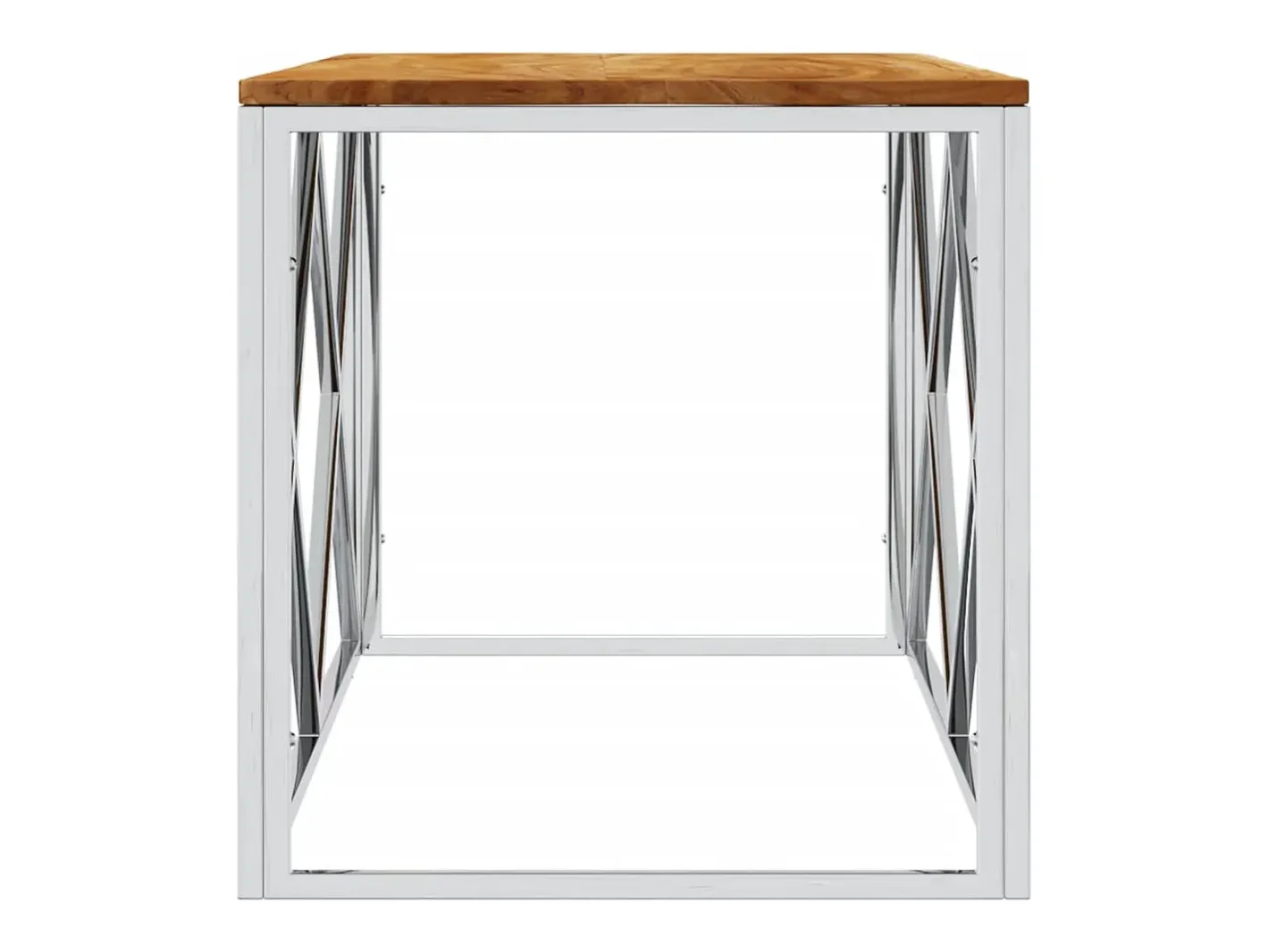 Mesa de centro | Mesa de apoio | Mesa de café aço inoxidável e madeira de acácia maciça* Best