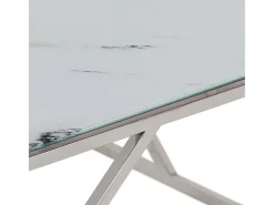 Mesa de centro | Mesa de apoio | Mesa de café aço inoxidável e vidro temperado^ Sale