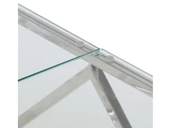 Mesa de centro | Mesa de apoio | Mesa de café aço inoxidável e vidro temperado Mesa De Centro