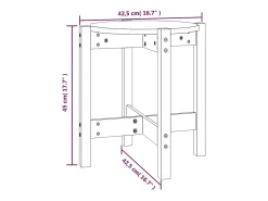 vidaxl Mesa De Centro*Mesa de centro Ø 42,5x45 cm madeira de pinho maciça Cinzento