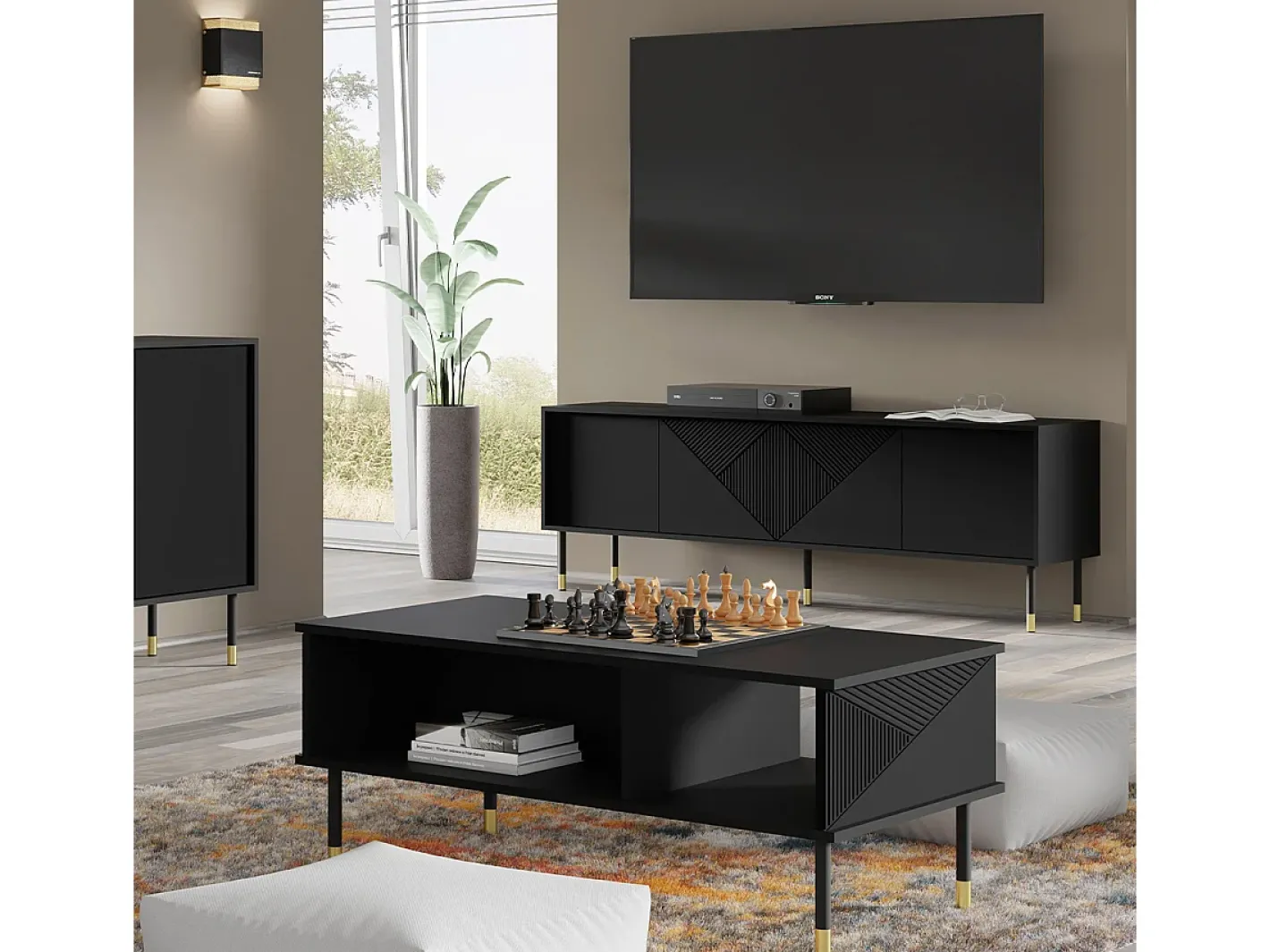 Petits-Meubles Mesa De Centro*Mesa de centro Aglaé 45cm Preto