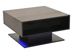 Mesa de centro ajustável 80×77×40 cm - design brilhante - com iluminação LED - armazenamento semiaberto -*ModernLuxe Sale