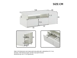 Mesa de centro alto brilho 100×50×35 cm - com iluminação LED - 2 gavetas - 3 compartimentos -^ModernLuxe Sale