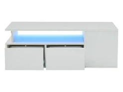 Mesa de centro alto brilho 100×50×35 cm - com iluminação LED - 2 gavetas - 3 compartimentos -^ModernLuxe Sale