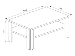 Vicco Mesa De Centro*Mesa de centro antracite 100x60x42 Cinza antracite