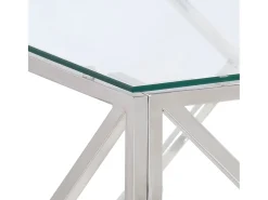 Clearance Mesa de centro aço inoxidável e vidro temperado PT412295 Mesa De Centro
