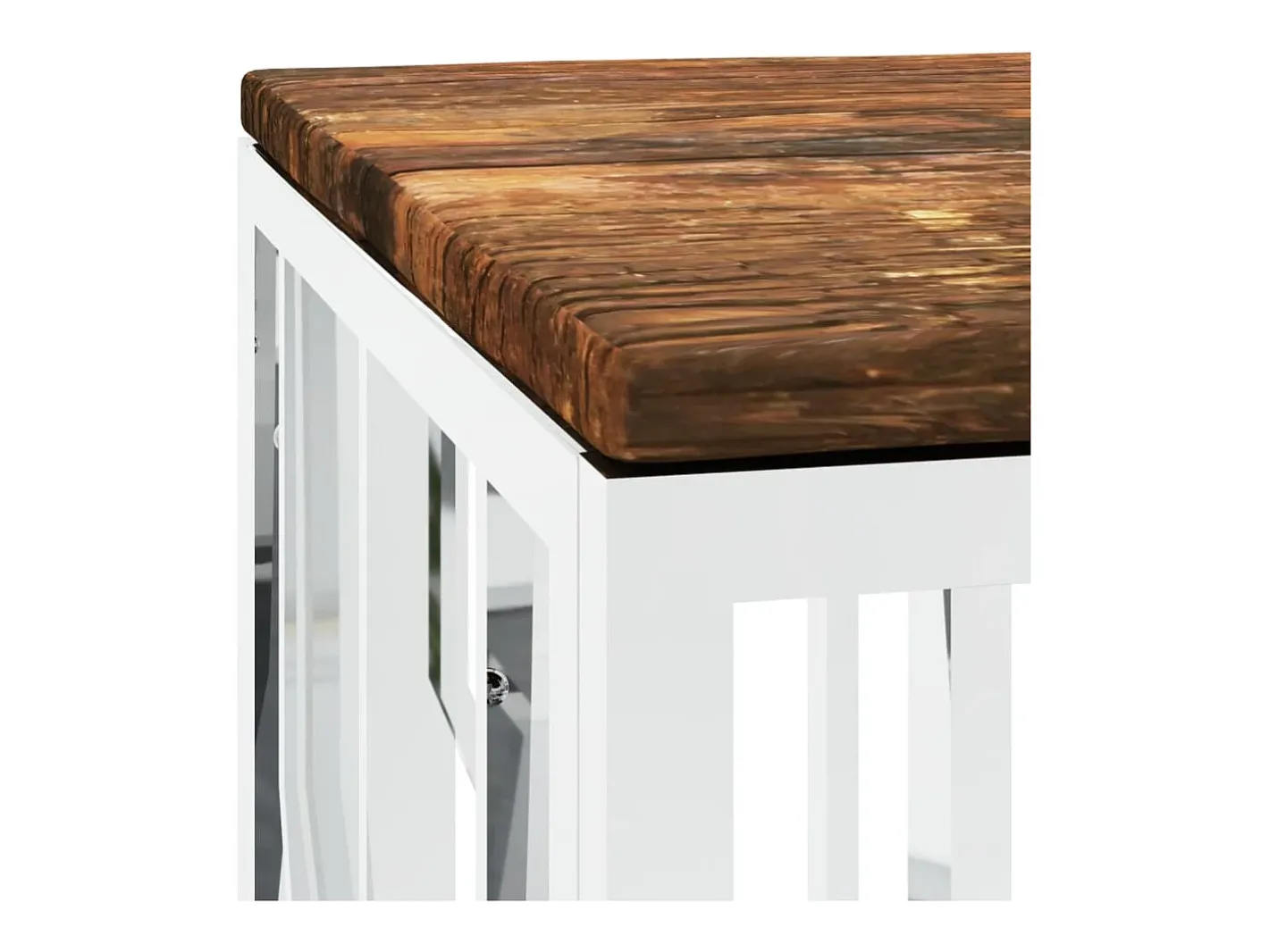 Mesa de centro aço inoxidável e madeira recuperada maciça^vidaxl Clearance