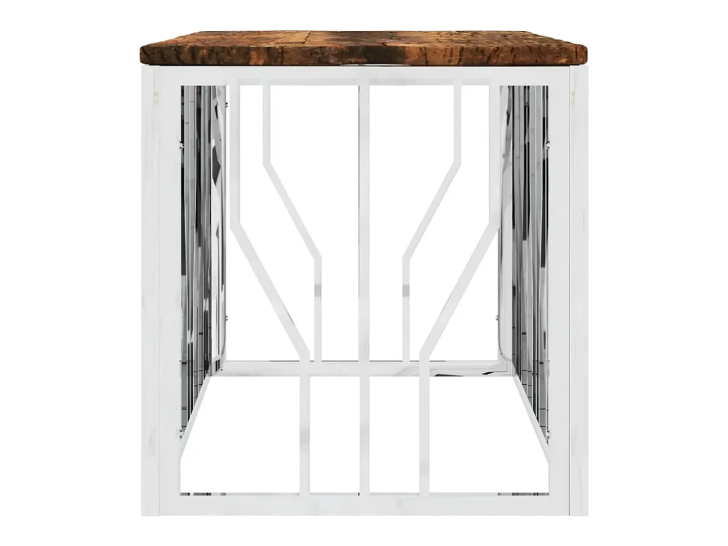 Mesa de centro aço inoxidável e madeira recuperada maciça^vidaxl Clearance