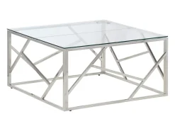 Mesa de centro aço inoxidável e vidro temperado^vidaxl Sale