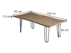 Vicco Mesa De Centro*Mesa de centro artesão 120x60x40 yan Natural claro