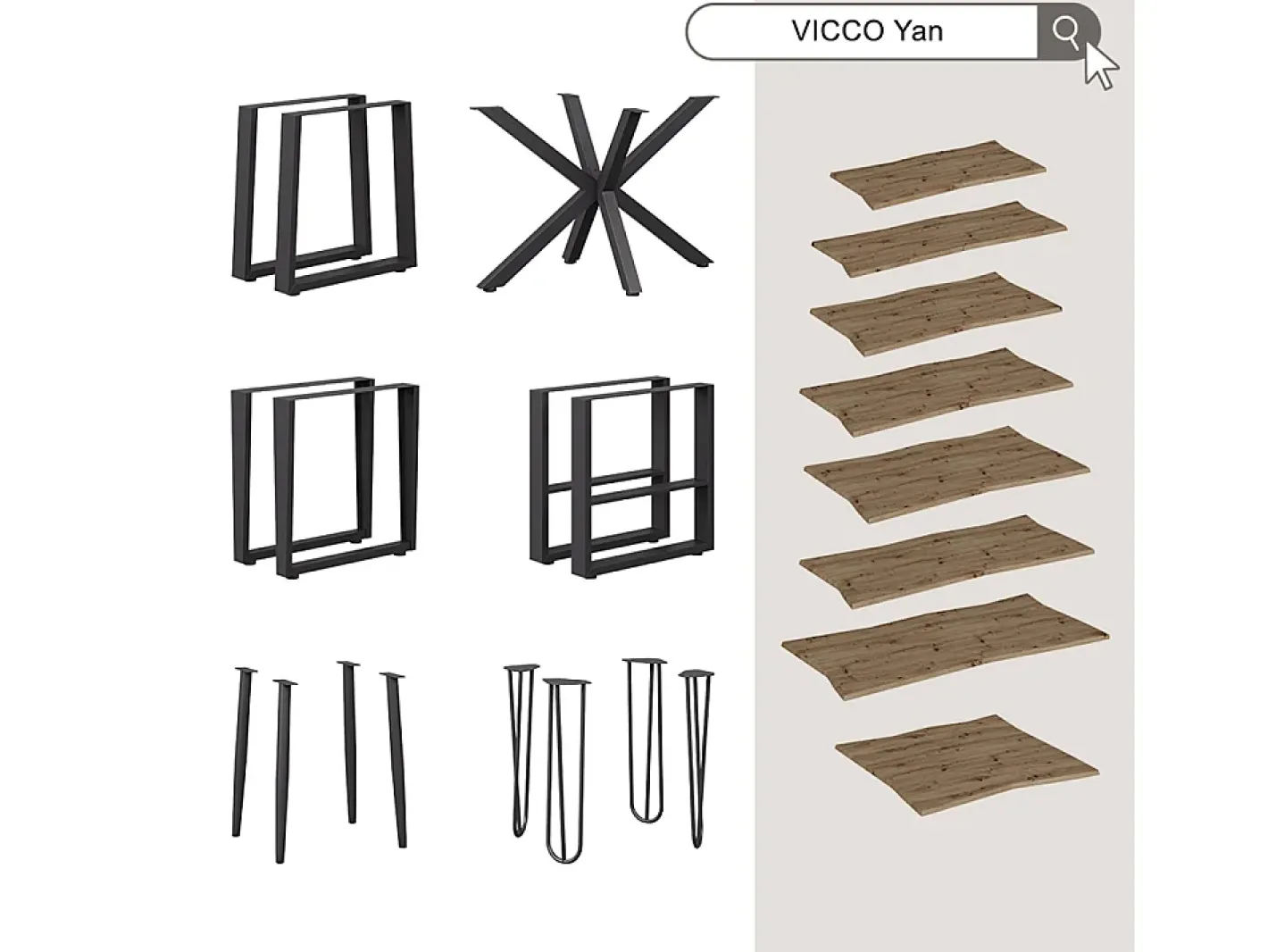 Vicco Mesa De Centro*Mesa de centro artesão 100x60x40 yan Natural claro