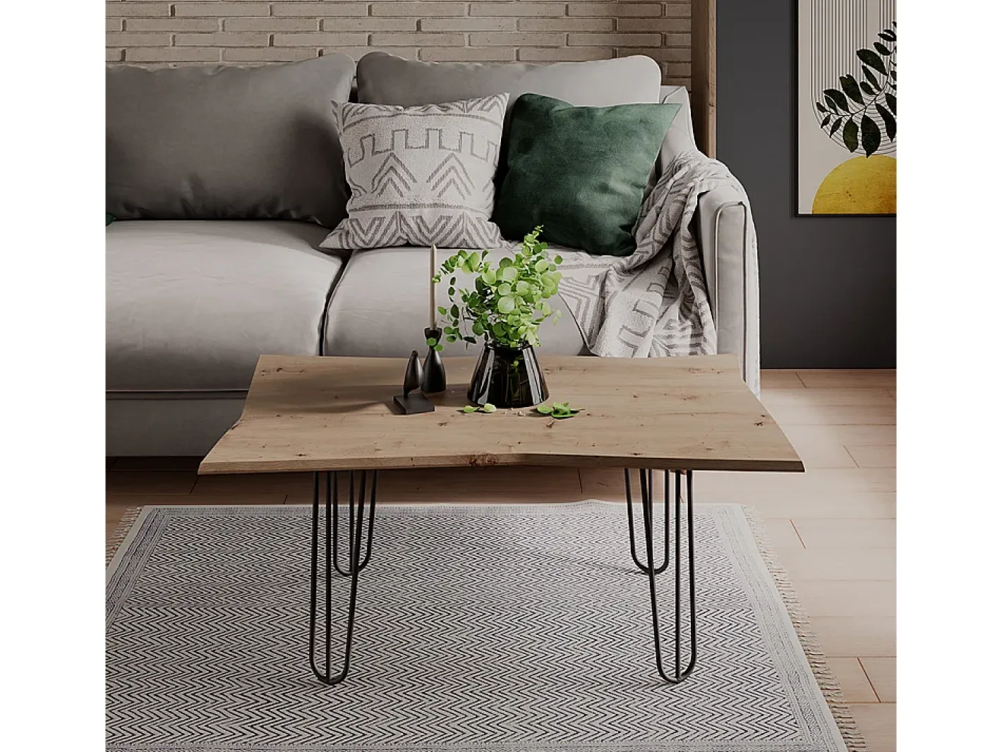 Vicco Mesa De Centro*Mesa de centro artesão 100x60x40 yan Natural claro