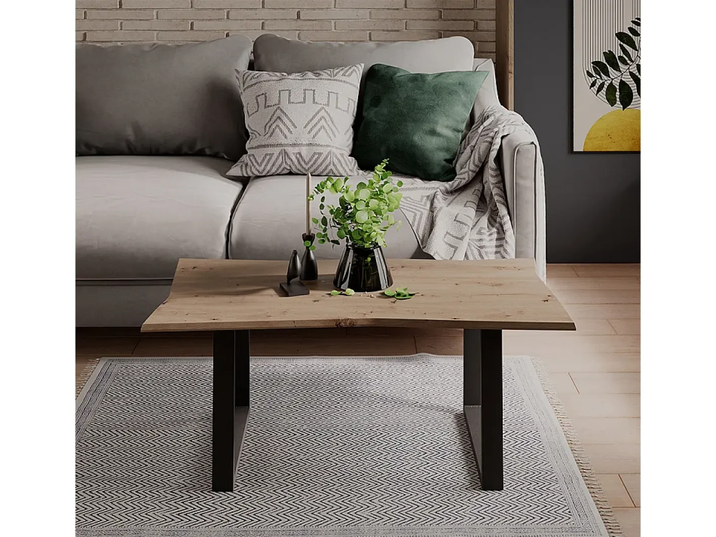 Vicco Mesa De Centro*Mesa de centro artesão 100x50x40 yan Natural claro