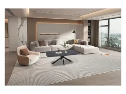 Best Mesa de Centro ARVENA – Mesa de Centro Retangular 130x70 cm – Pedra Preta & Metal – Design Elegante e Contemporâneo Mesa De Centro