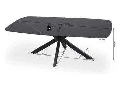 Best Mesa de Centro ARVENA – Mesa de Centro Retangular 130x70 cm – Pedra Preta & Metal – Design Elegante e Contemporâneo Mesa De Centro