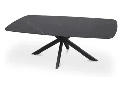 Best Mesa de Centro ARVENA – Mesa de Centro Retangular 130x70 cm – Pedra Preta & Metal – Design Elegante e Contemporâneo Mesa De Centro