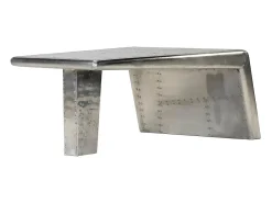 Mesa de centro aviador em alumínio estilo aeronave vintage^vidaxl Online
