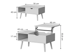 Vicco Mesa De Centro*Mesa de centro 76x45x40 stora Branco
