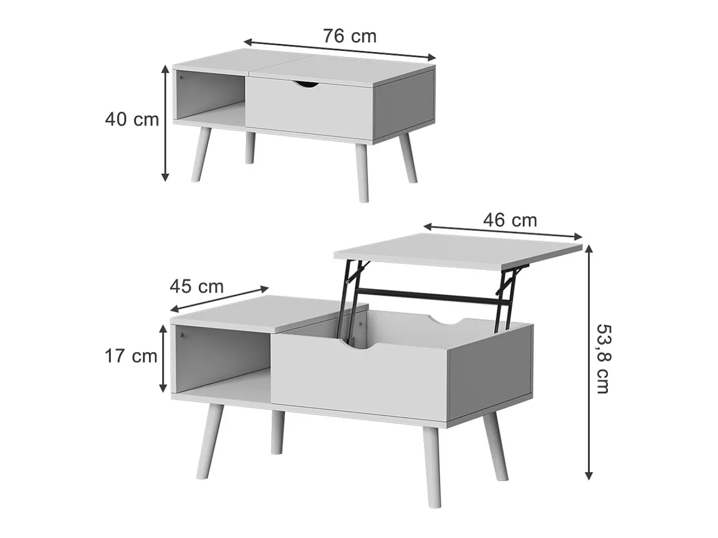 Vicco Mesa De Centro*Mesa de centro 76x45x40 stora Branco