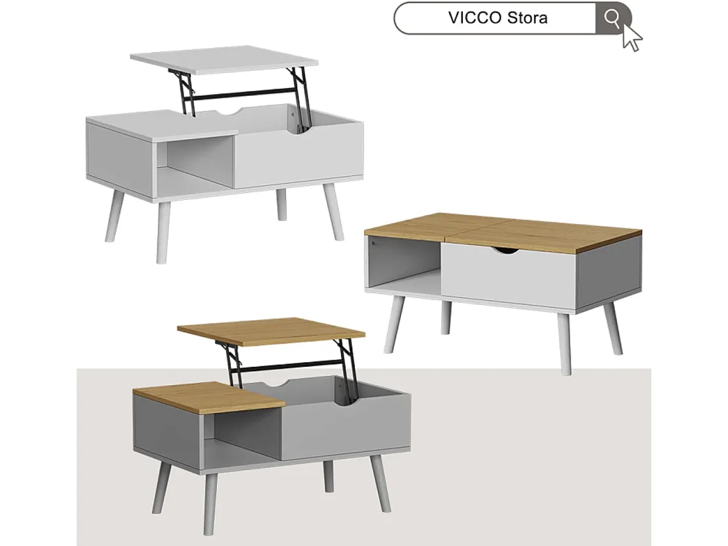 Vicco Mesa De Centro*Mesa de centro 76x45x40 stora Branco