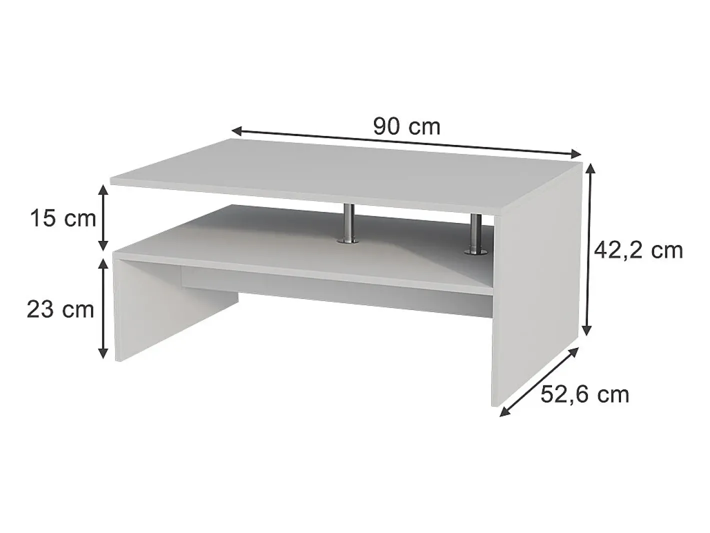 Vicco Mesa De Centro*Mesa de centro 90x52.6x42.2 amato Branco
