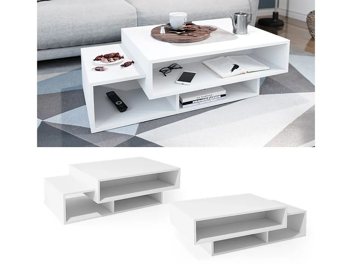 Vicco Mesa De Centro*Mesa de centro 105x60x32 bari Branco