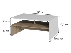 Vicco Mesa De Centro*Mesa de centro /sonoma 90x52.6x42.2 amato Branco
