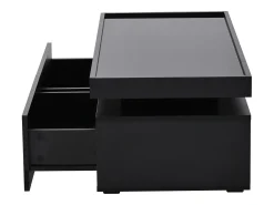 Mesa de centro brilhante 95×45×35 cm - com iluminação LED - com 2 gavetas - Painel de partículas -^ModernLuxe Hot