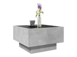 vidaxl Mesa De Centro*Mesa de centro c/ LEDs 50x50x30 cm derivados de madeira Cinzento