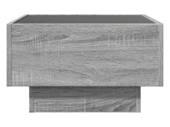 vidaxl Mesa De Centro*Mesa de centro c/ LEDs 50x50x30 cm derivados de madeira Cinzento