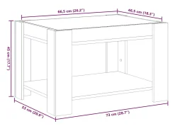 vidaxl Mesa De Centro*Mesa de centro c/ LEDs 73x53x45 cm derivados de madeira Cinzento