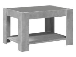 vidaxl Mesa De Centro*Mesa de centro c/ LEDs 73x53x45 cm derivados de madeira Cinzento