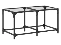 Hot Mesa de centro c/ topo em vidro 78,5x40x40 cm aço PT922321 Mesa De Centro