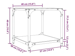 Hot Mesa de centro c/ topo em vidro 40x40x40 cm aço Mesa De Centro