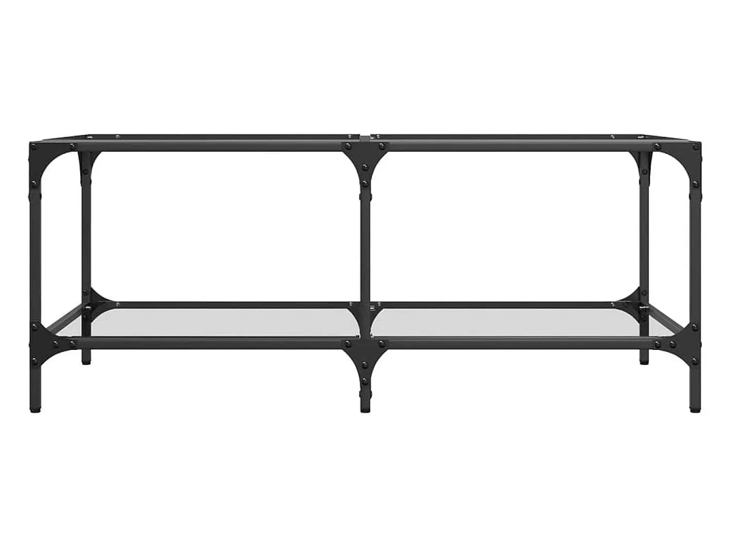 Hot Mesa de centro c/ topo em vidro 98,5x50x40 cm aço Mesa De Centro