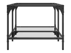 Hot Mesa de centro c/ topo em vidro 98,5x50x40 cm aço Mesa De Centro