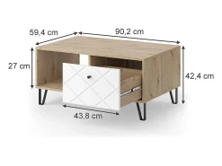 Vicco Mesa De Centro*Mesa de centro carvalho artesanal 90.2x59.4x42.4 nizza Natural claro