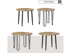 Vicco Mesa De Centro*Mesa de centro carvalho 60x60x2.5 ringo Natural claro