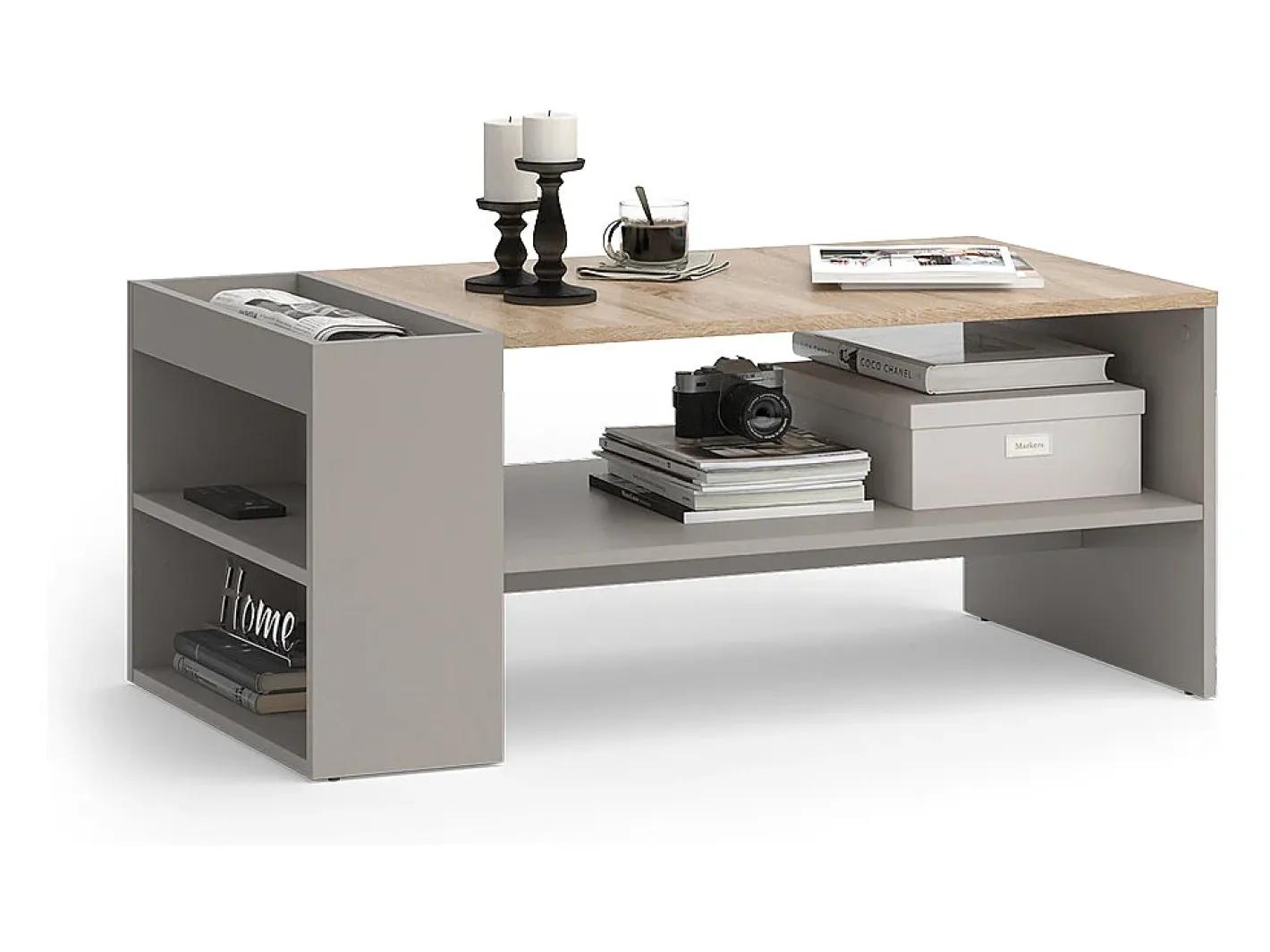 Vicco Mesa De Centro*Mesa de centro cinzento-bege 100x55x42 wido Taupe
