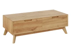 Loft24 Mesa De Centro*Mesa de centro com 1 gaveta em pinho branco e cinzento Natural claro