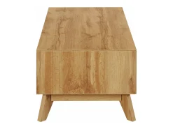 Mesa de centro com 1 gaveta em pinho branco e mel Mesa De Centro