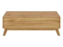 Mesa de centro com 1 gaveta em pinho branco e mel Mesa De Centro
