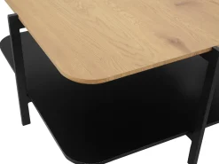 Loft24 Mesa De Centro*Mesa de centro com 1 prateleira em metal branco Preto