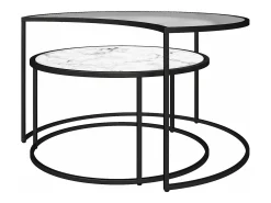 Hot Mesa de centro com 1 prateleira em MDF de carvalho e creme Mesa De Centro