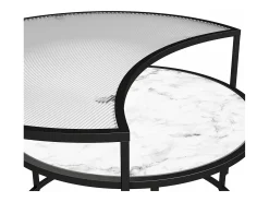 Hot Mesa de centro com 1 prateleira em MDF de carvalho e creme Mesa De Centro