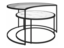 Hot Mesa de centro com 1 prateleira em MDF de carvalho e creme Mesa De Centro