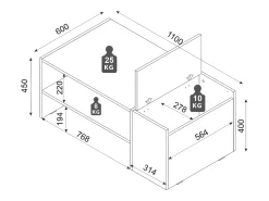 Mesa de centro com espaço de armazenamento - Antracite e natural - VELKAN^Vente-unique Sale