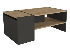 Mesa de centro com espaço de armazenamento - Antracite e natural - VELKAN^Vente-unique Sale